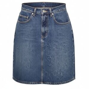 Pasta Vintage Denim Mini Skirt High Waisted Medium Wash Made in USA Size 11/12